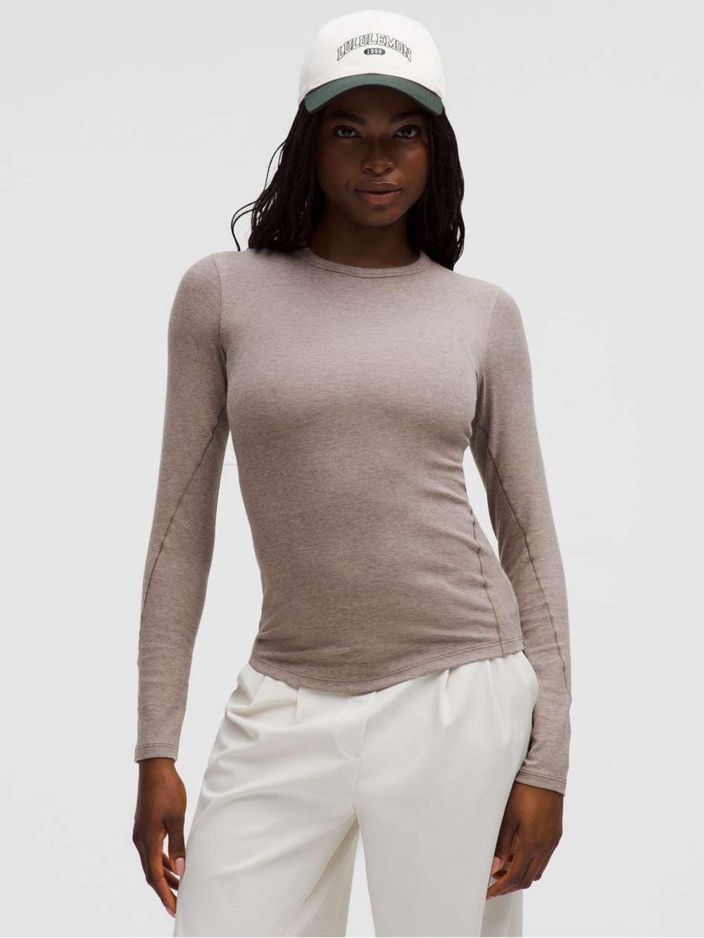 Lululemon Hold Tight LS Heathered Warm Ash Grey 6